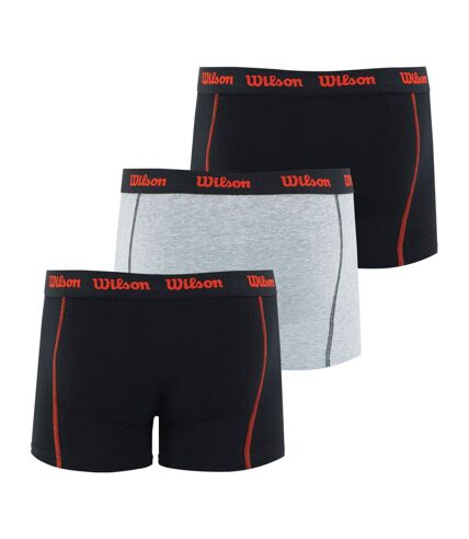 LOT DE 3 BOXERS WILSON NOIR GRIS NOIR