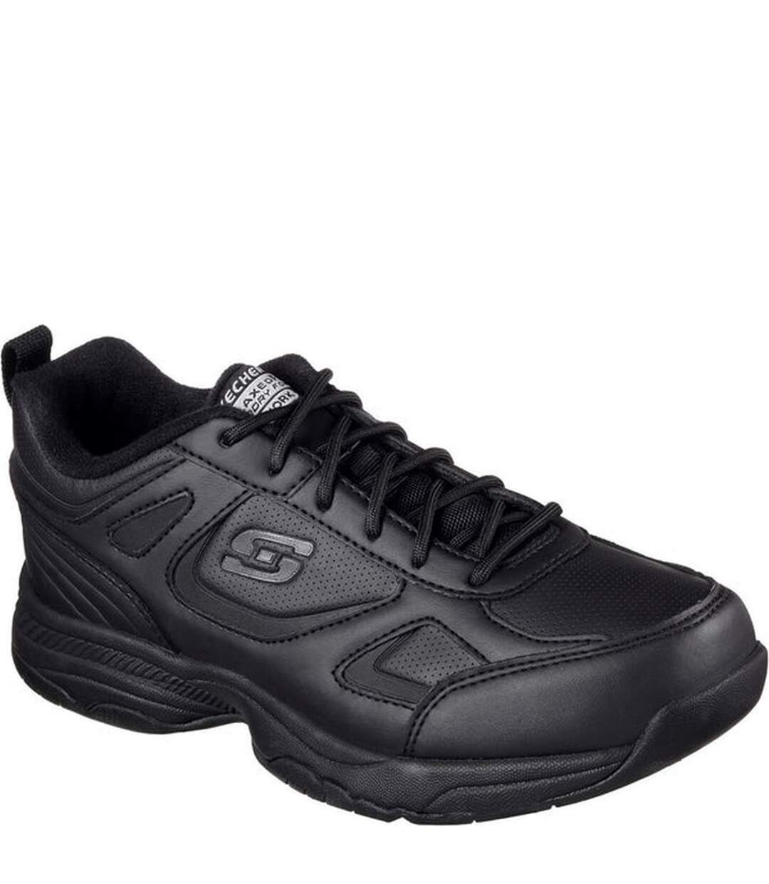 Womens/ladies dighton-bricelyn sr leather relaxed fit safety shoes black Skechers-1