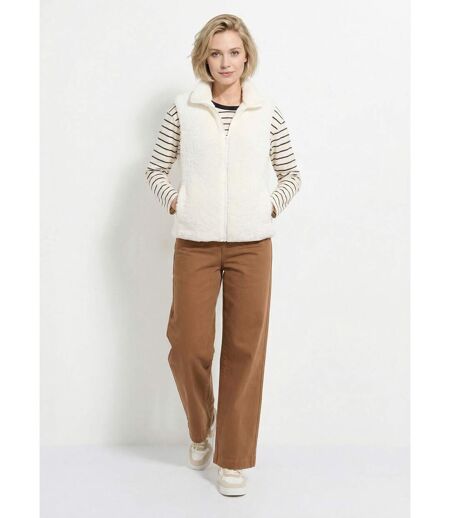 Veste fausse fourrure sans manches col montant