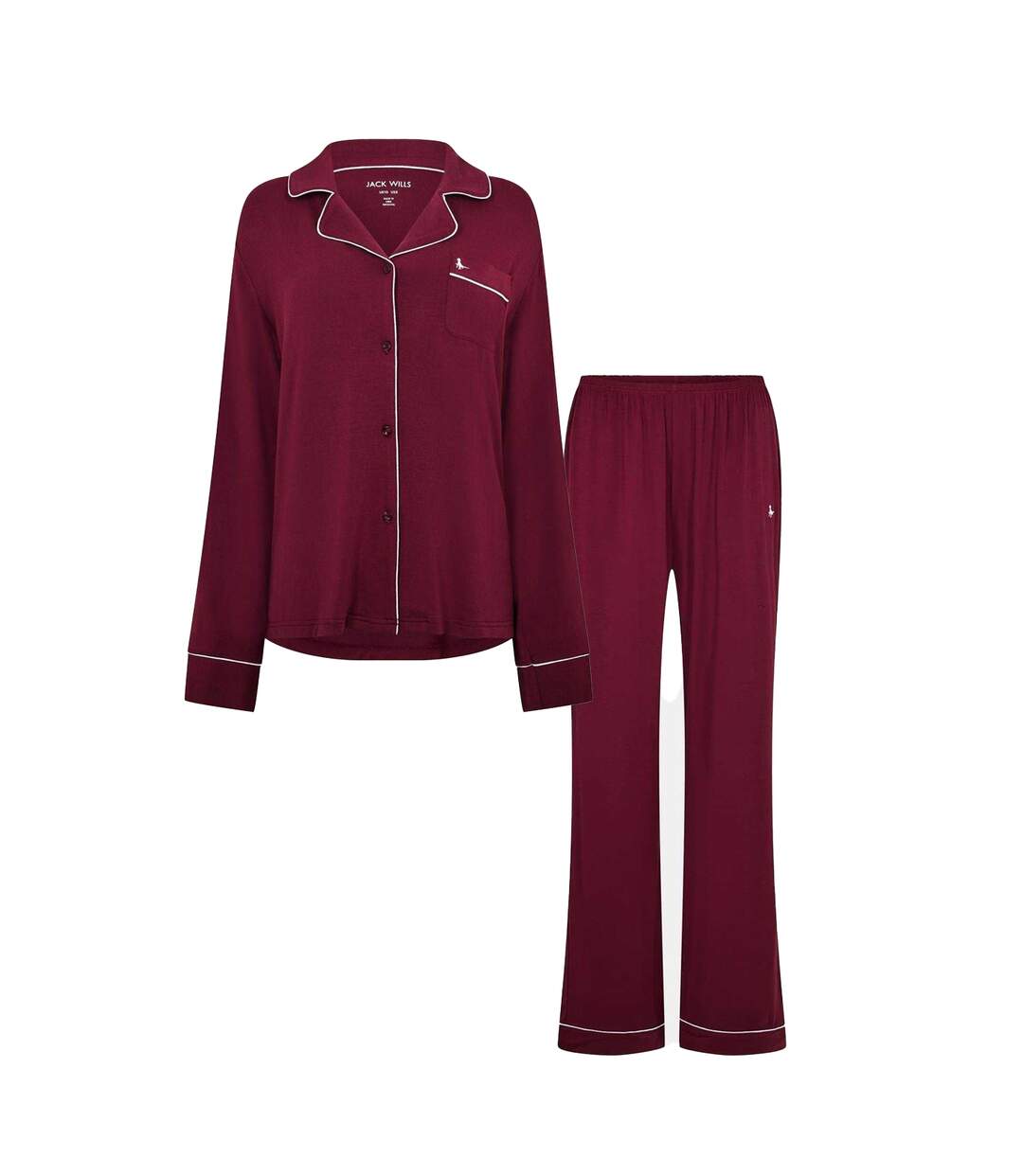 Ensemble De Pyjama Long Femme Bordeaux Jack Wills-1