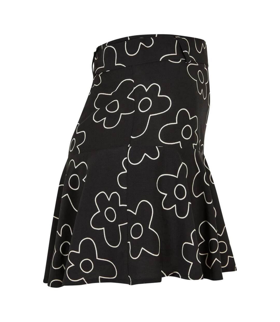 Womens/ladies Flower Mini Skort Black Urban Classics-3