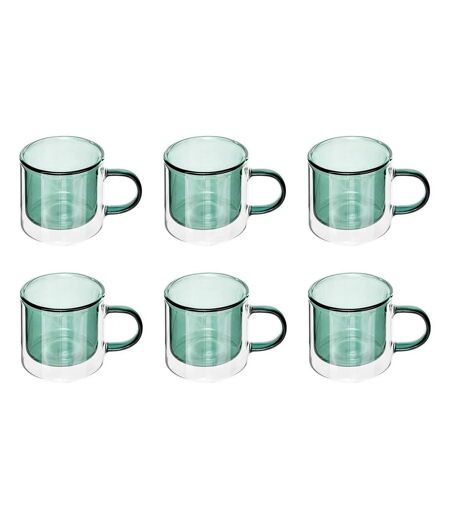 Lot de 6 Mugs en Verre Lexi 25cl Émeraude