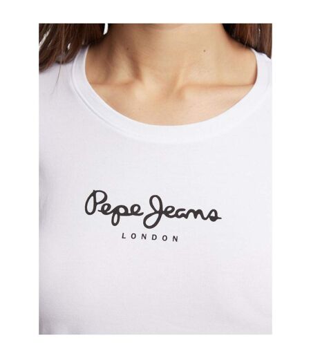 T-shirt Manches Longues Femme Blanc Pepe Jeans