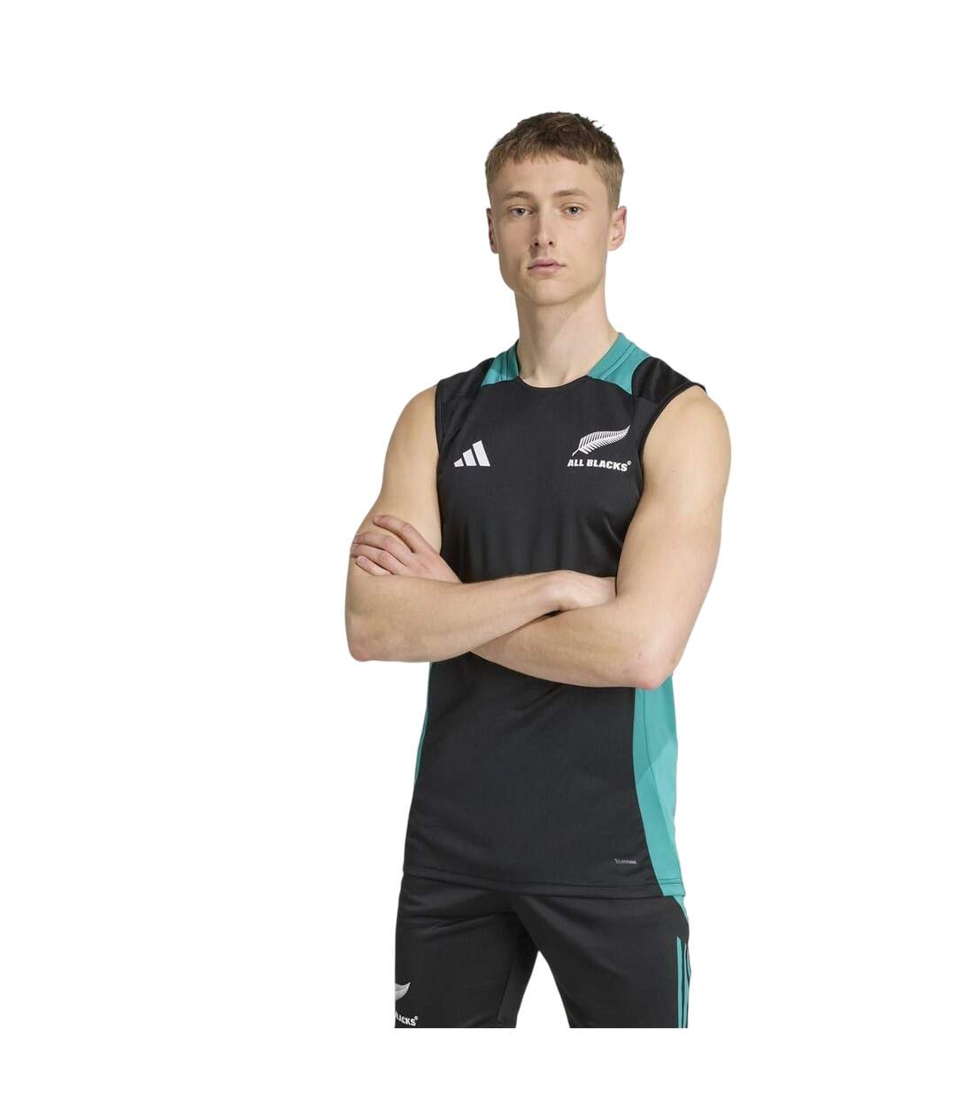 Mens All Blacks Vest Top Black Teal Adidas-4