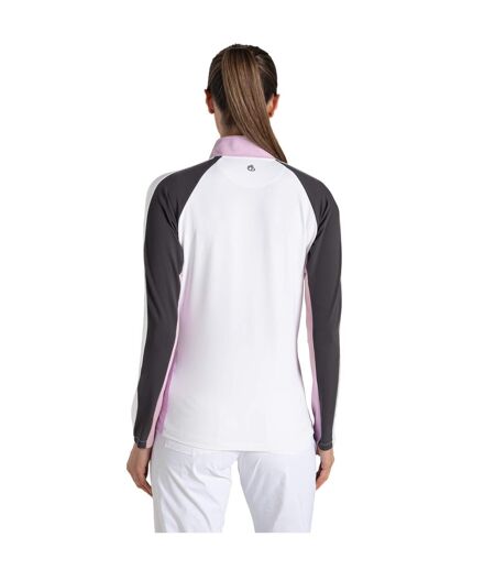 Womens/ladies Nosilife Half Zip Golf Top White Dark Iron Craghoppers