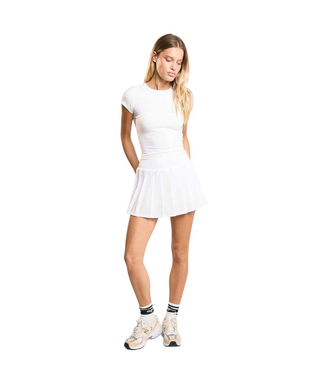 Haut Court Signature Femme Blanc Agon-1