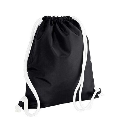 Icon Drawstring Bag One Size Black White Bagbase