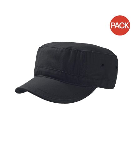 Pack of 2  Chino cotton urban military cap  black Atlantis