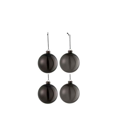 Lot de 4 Boules de Noël Verre Épais 10cm Noir