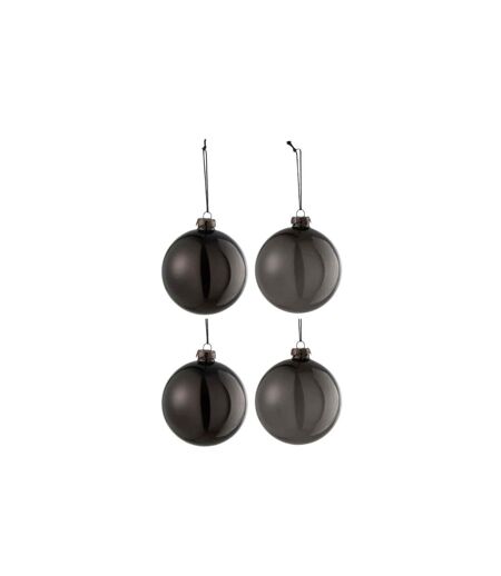 Lot de 4 Boules de Noël Verre Épais 10cm Noir