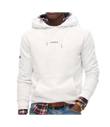 Sweat à capuche blanc homme superdry plain hood - l