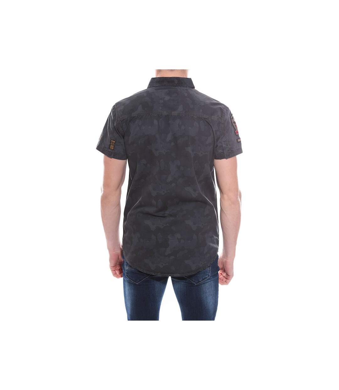 Chemise en coton imprimé camouflage DABO