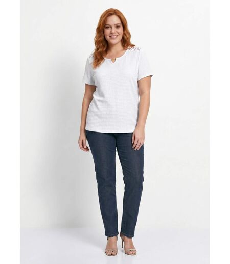 T-shirt court dentelle