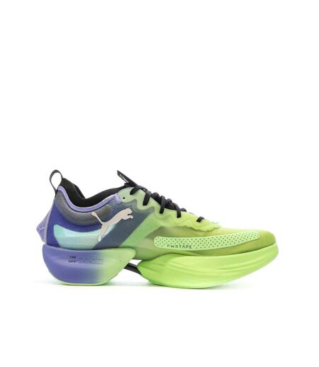 Chaussures de running jaune/bleu femme puma fast nitro