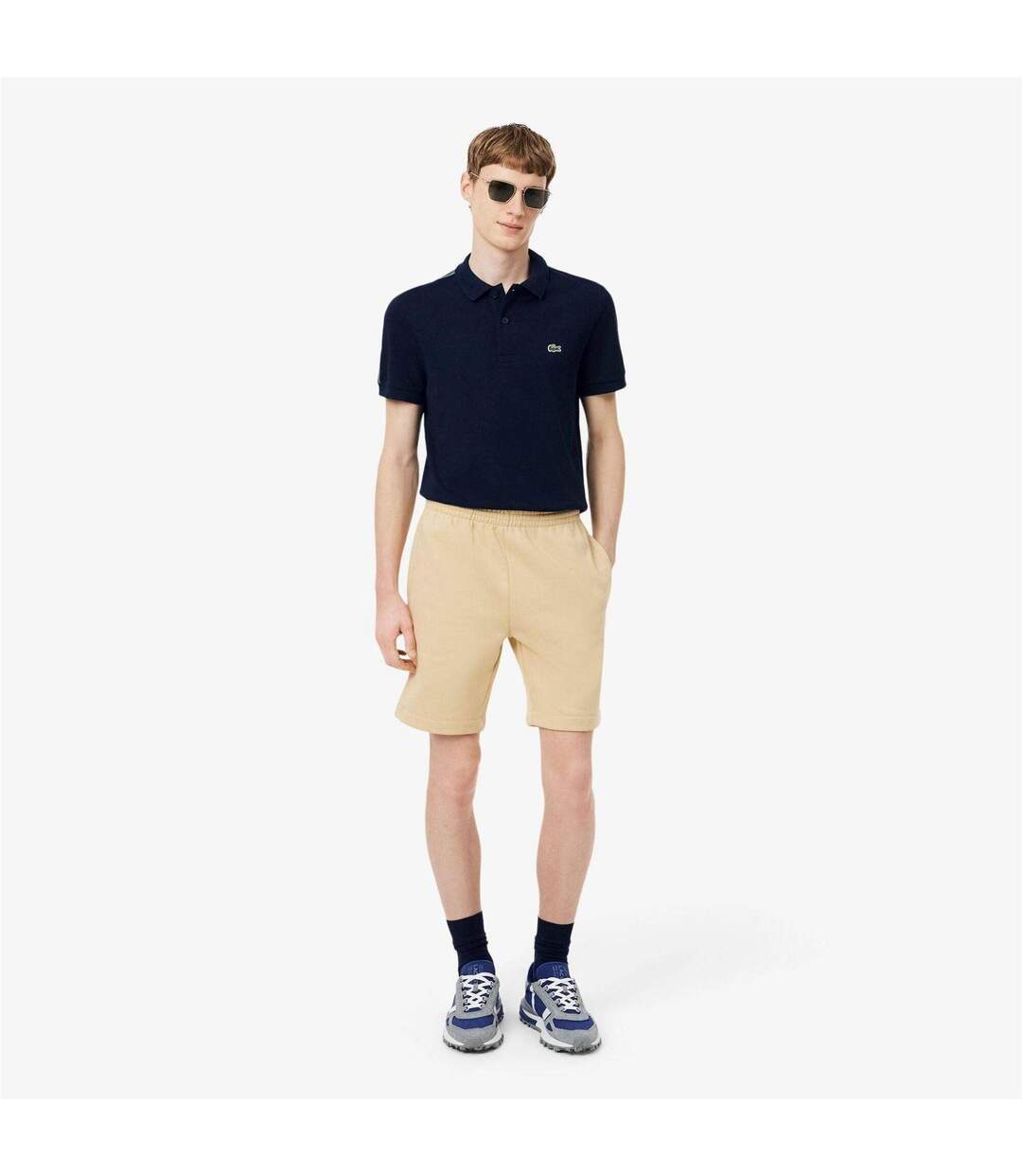 Mens Fleece Shorts Light Beige Lacoste-4