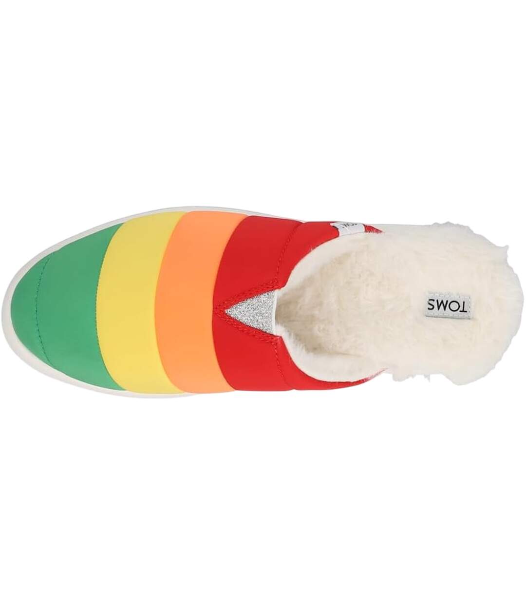 Womens/ladies Almamu Rainbow Striped Slippers White Multicoloured Toms-3
