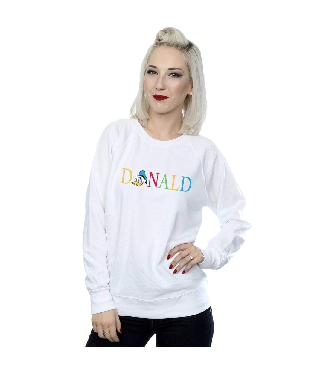 Disney Pantalon de survêtement Donald Duck Letters Womens/Ladies (Blanc) - UTBI27878-2