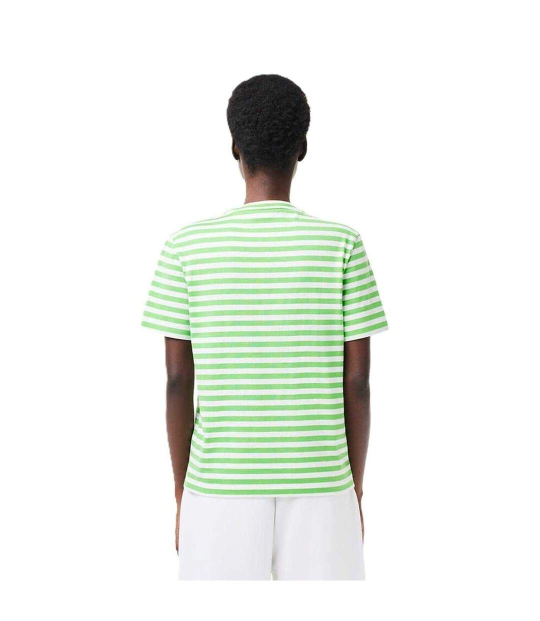 T-shirt Motif/style À Rayures Femme Crème Vert Lacoste-2