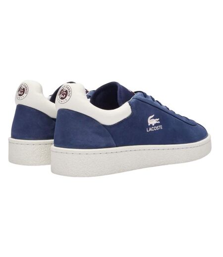 Mens Lineshot Logo Leather Trainers Blue Lacoste