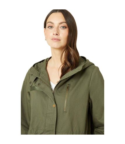 Maine Womens/Ladies Drawstring Waist Hooded Jacket (Khaki Green)