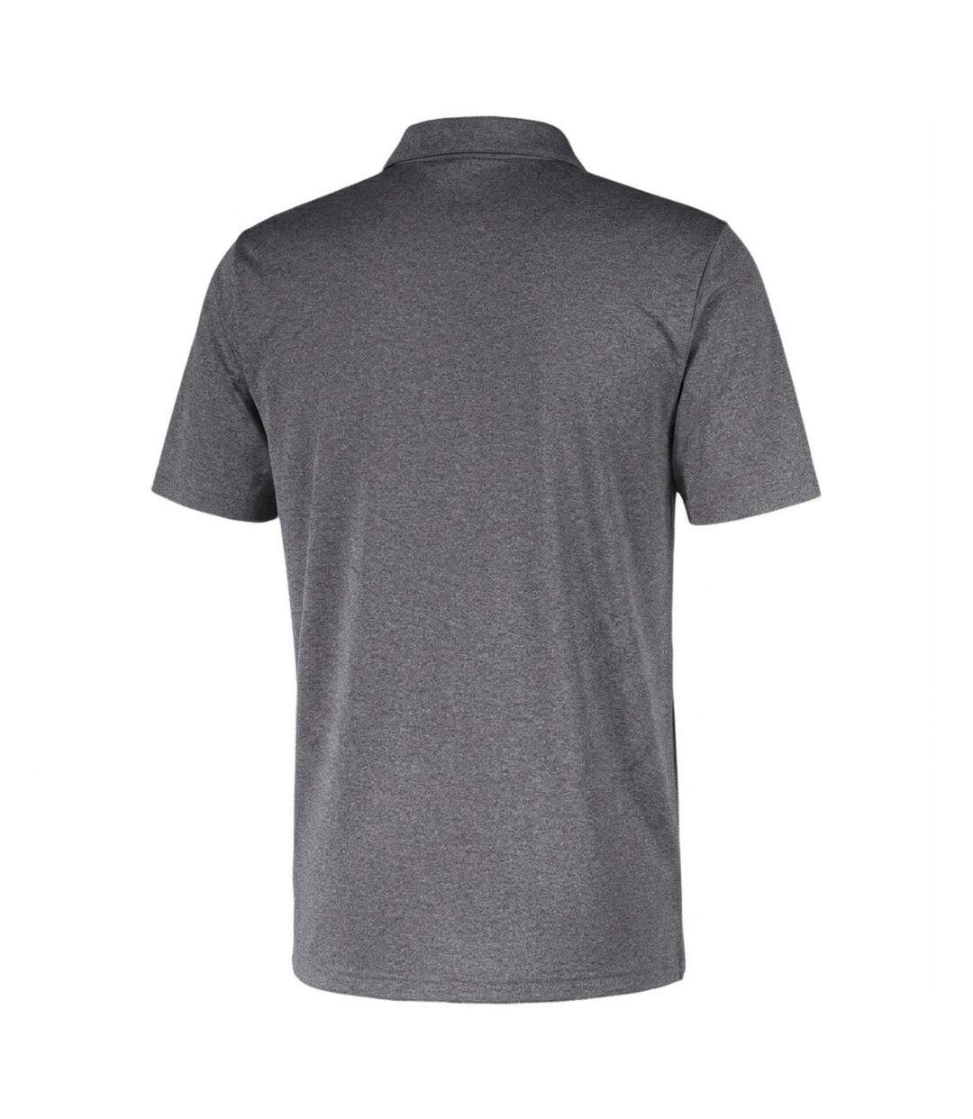 Mens Heathered Performance Polo Shirt Black Puma-2