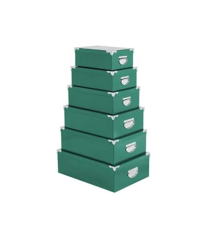 Set de 6 Boîtes de Rangement Uni 48cm Vert