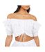 Womens/ladies Bardot Crop Top White Brave Soul-2