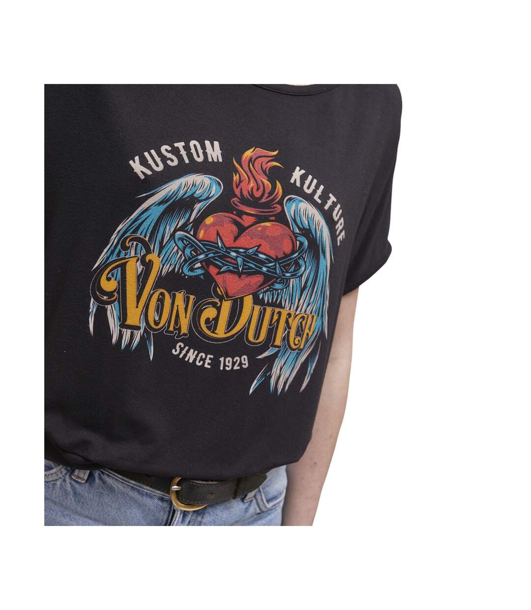 T-shirt long femme col rond Feu Vondutch-2