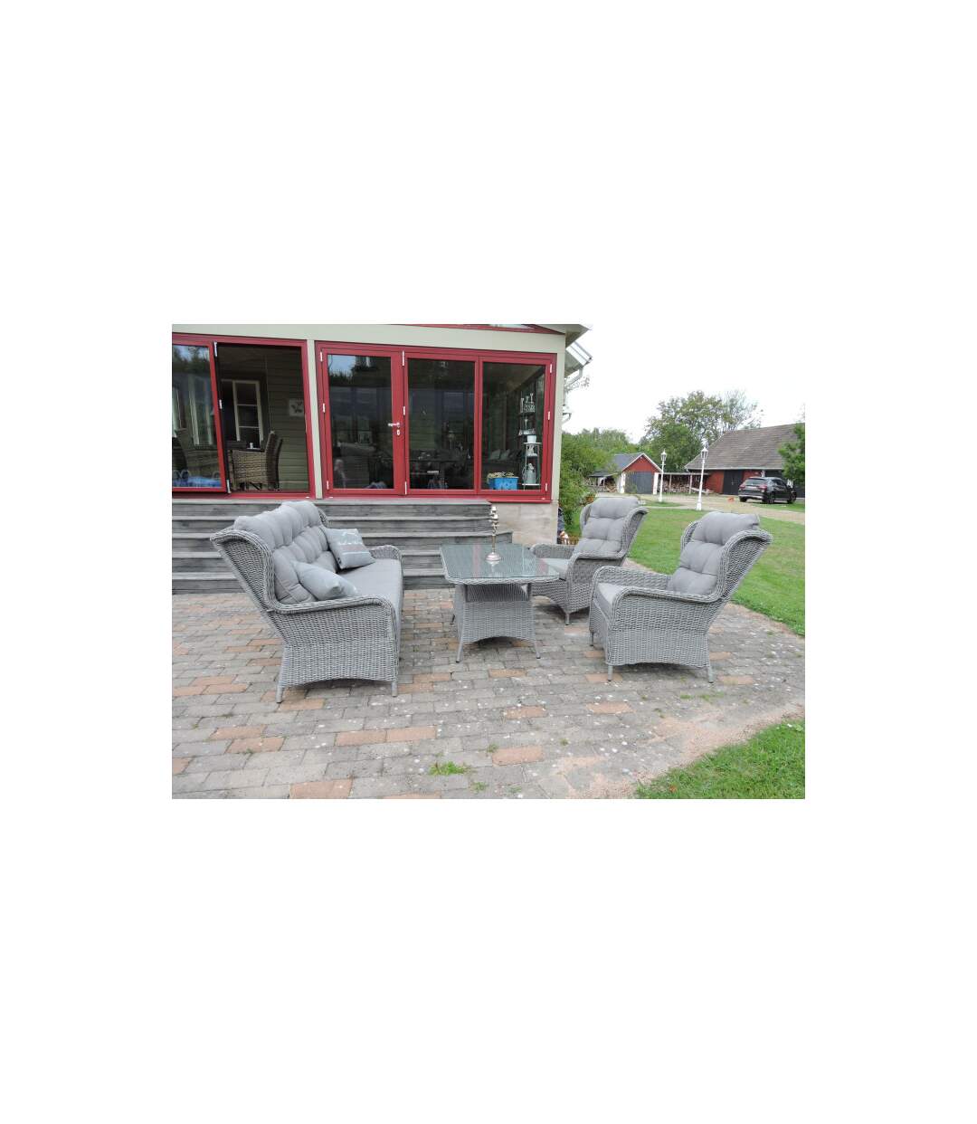 Salon de Jardin Washington 176cm Gris-4