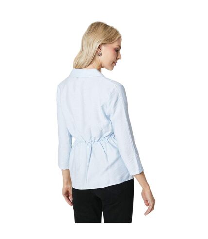 Womens/ladies collared twisted knot front shirt blue Principles