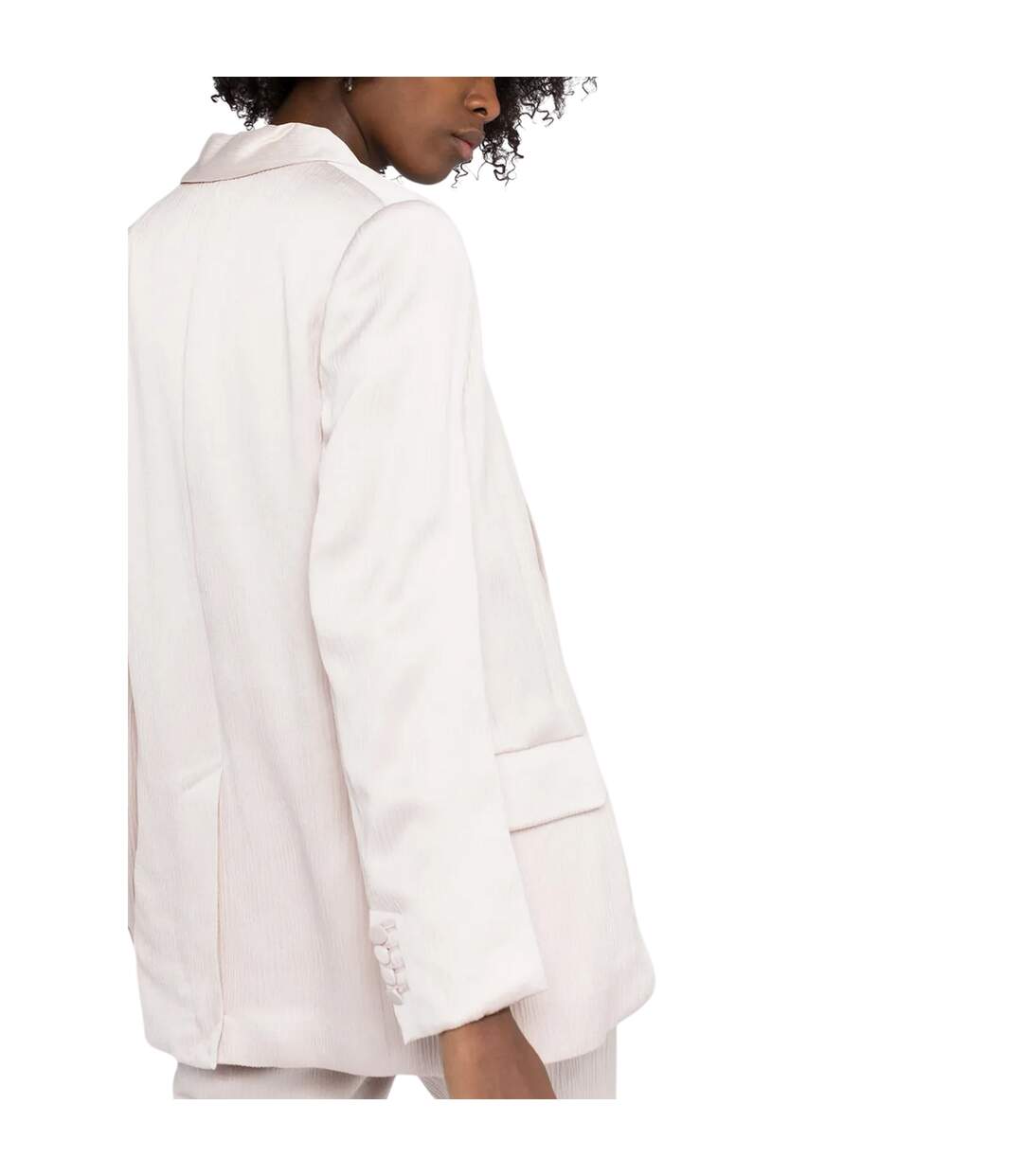 Womens/ladies Tomboy Wrinkled Satin Regular Jacket Pink Off White-4
