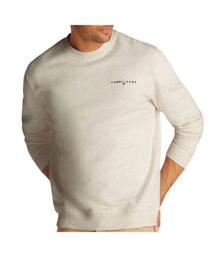 Sweat beige homme tommy hilfiger linear crew