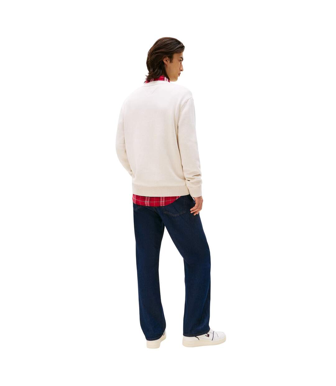Pull Motif/style Logo Et Drapeau Homme Blanc Cassé Chiné Tommy Jeans-3