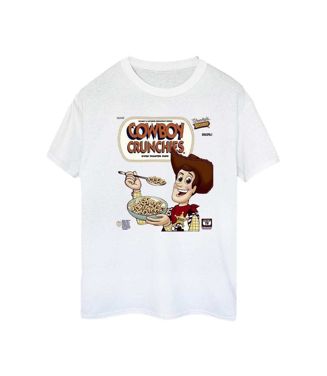 Disney Womens/Ladies Toy Story Woody Cowboy Crunchies Cotton Boyfriend T-Shirt (Blanc) - UTBI47074-1
