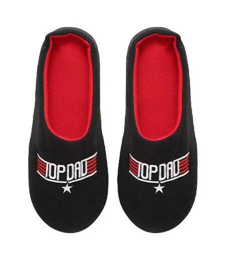 Mens Top Dad Slip-on Mule Slippers Black Red Keanu