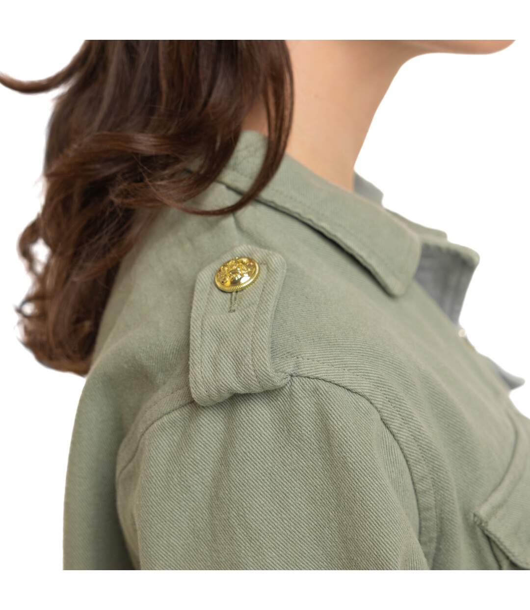 Veste femme en twill cintrée avec lien avec patch et broderie Ltd Vondutch-2