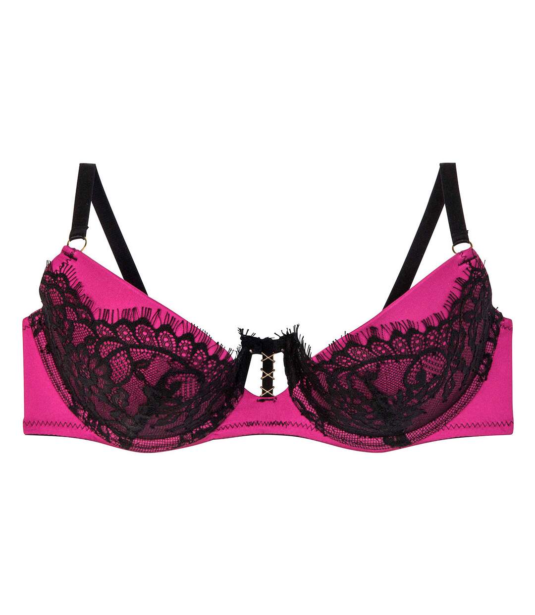 Soutien-gorge ampliforme coque moulée noir/fuchsia Dragon-1