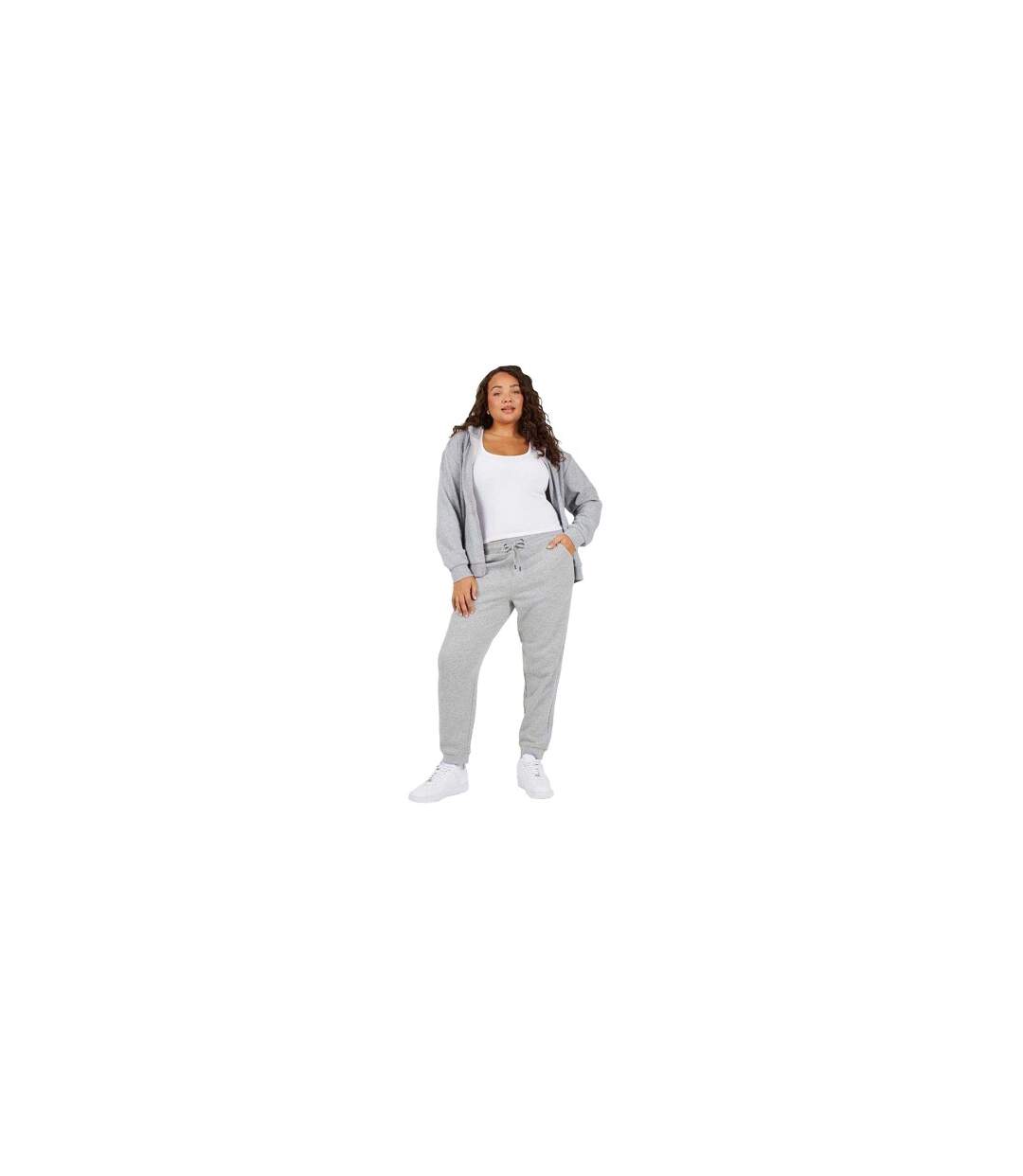 Womens/ladies Plus Jogging Bottoms Grey Marl Brave Soul-1
