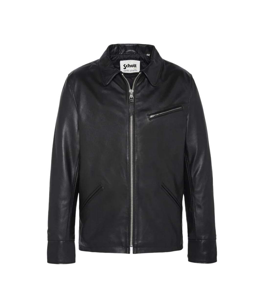 Veste en cuir noire homme schott lc9521d-1