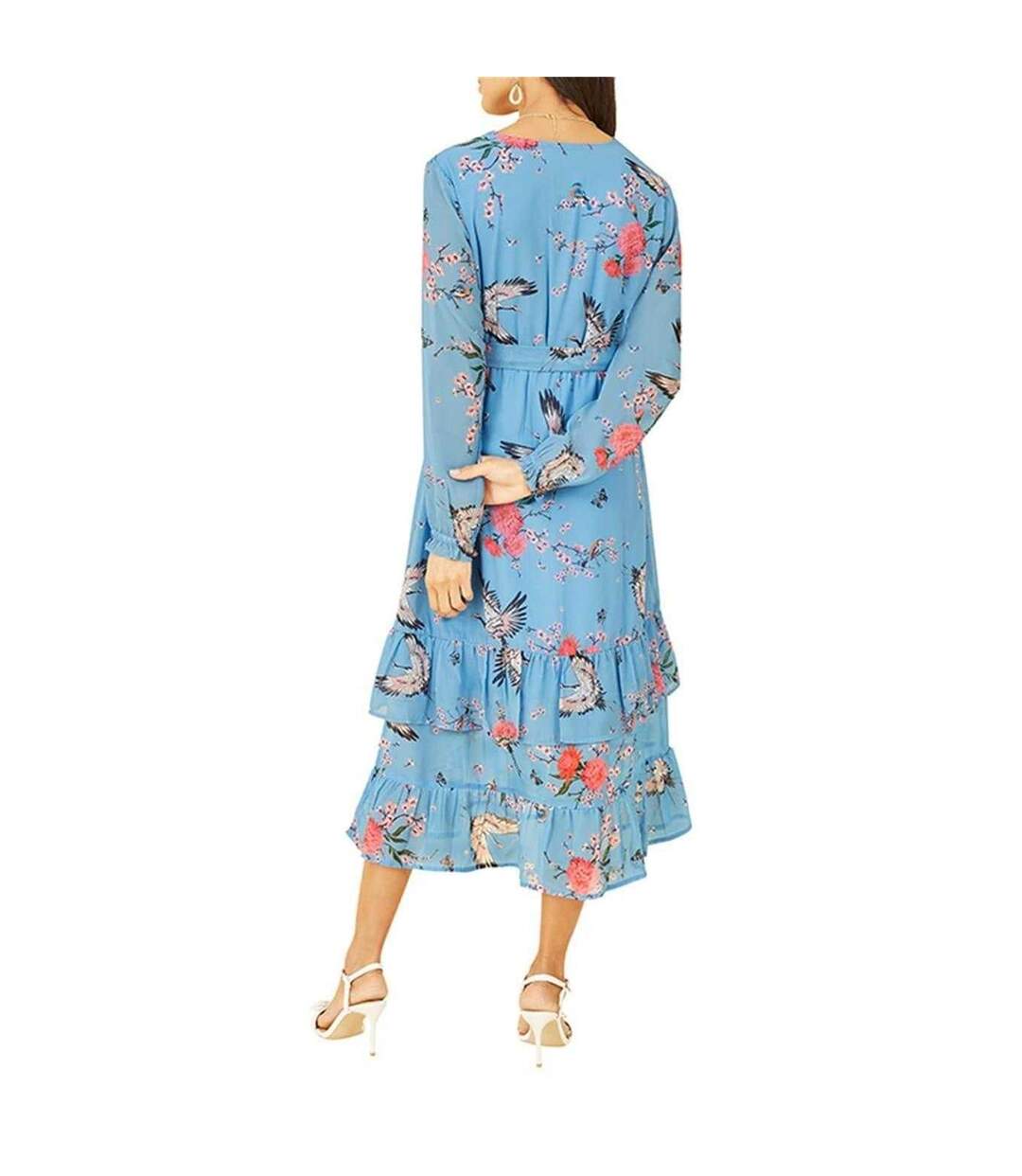 Robe Portefeuille Motif/style Floral Femme Bleu Yumi-3