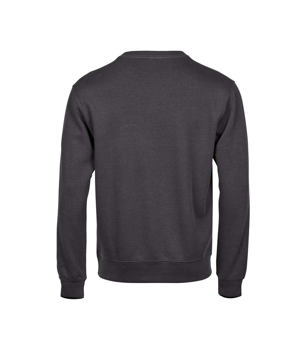 Mens Ribbed Interlock Crew Neck Sweatshirt Dark Grey Tee Jays-2