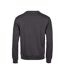 Mens Ribbed Interlock Crew Neck Sweatshirt Dark Grey Tee Jays-2