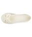 Isotoner Chaussons Ballerines femme ultra confortables, semelle en cuir, détail grand nœud-2