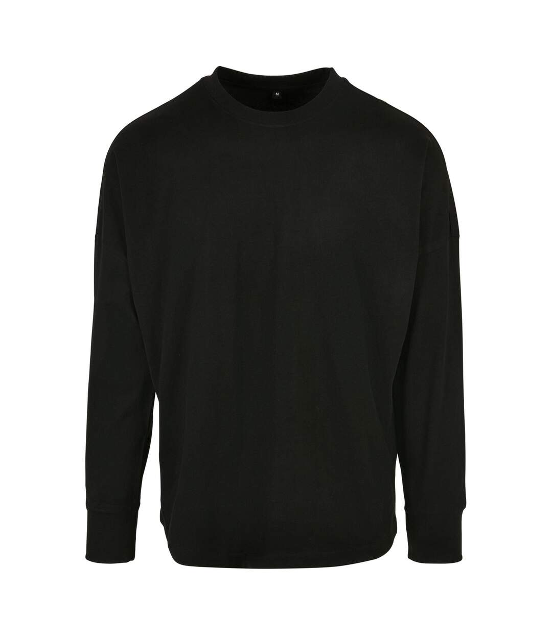Mens Cut-on Oversized Long-sleeved T-shirt Black Build Your Brand-1