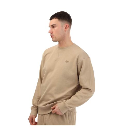 Mens French Terry Crew Neck Sweatshirt Stone New Balance
