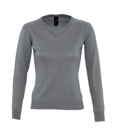 SOLS Womens/Ladies Galaxy V Neck Sweater (Medium Grey)