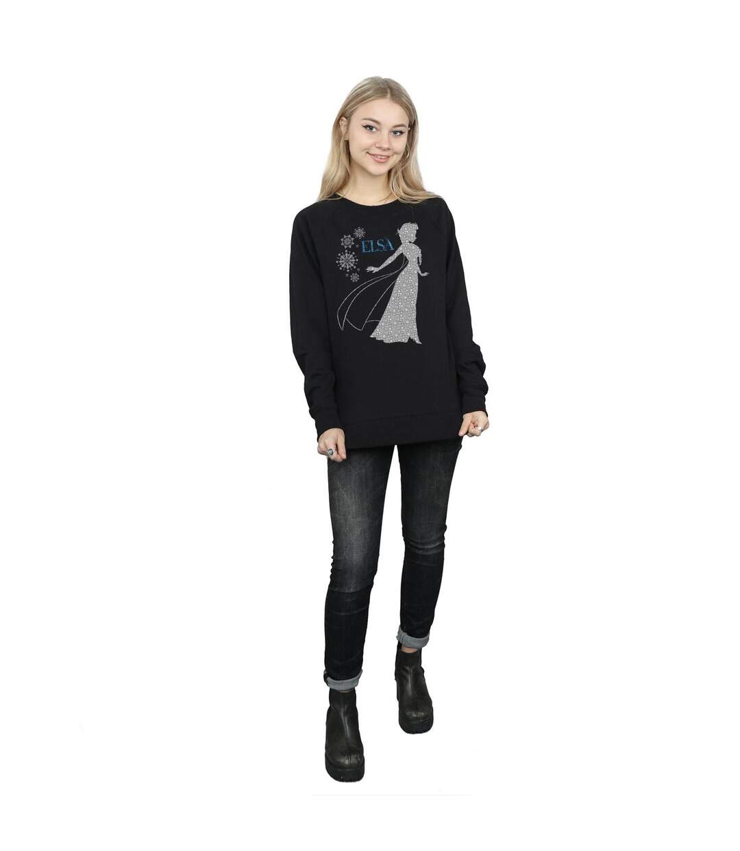 Disney Pantalon de survêtement Frozen Elsa Christmas Silhouette Femmes/Dames (Noir) - UTBI6138-4