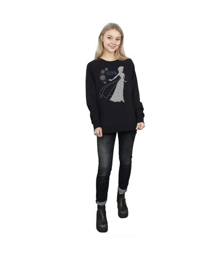 Disney Pantalon de survêtement Frozen Elsa Christmas Silhouette Femmes/Dames (Noir) - UTBI6138