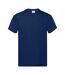 Mens original heather t-shirt navy Fruit of the Loom