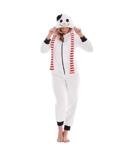 Combinaison Motif/style Bonhomme De Neige Femme Blanc Noir Keanu